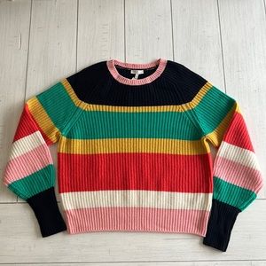 Joie NWT Knit Chunky Striped Cashmere & Wool Sweater
